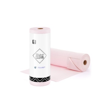 15’li Kopartılabilir Rulo Mikrofiber Temizlik Bezi 30x45 Pembe