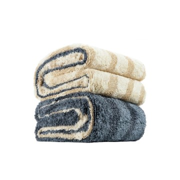 Ultra Kalın Premium Mikrofiber Kurulama Bezi 90x63 – Yüksek Emici (Antrasit & Bej)