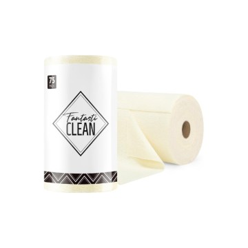 Çok Amaçlı Rulo Mikrofiber Temizlik Bezi 30x30 75 Yapraklı Bej